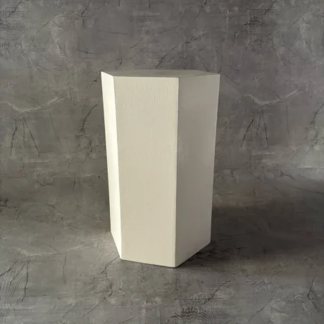 Cilindro en madera Blanco hexagonal grande